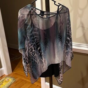 Elegant Multicolor Sheer Women's Top